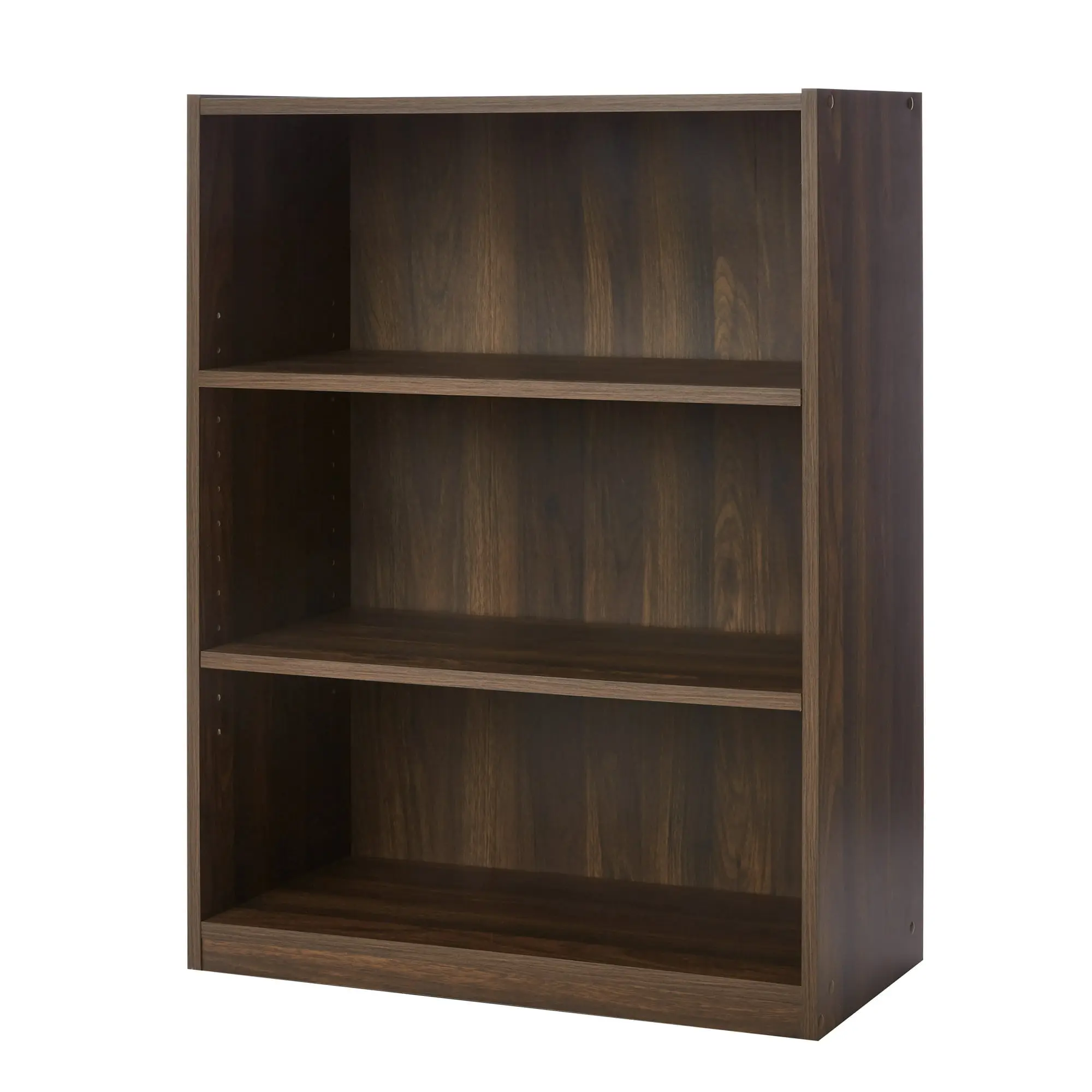 3-Shelf Bookcase, Adjustable Shelves with Space-Saving Design, For Living Room Bedroom Home Office & Small Spaces, Wooden Bookshelf Storage Organizer Canyon Walnut