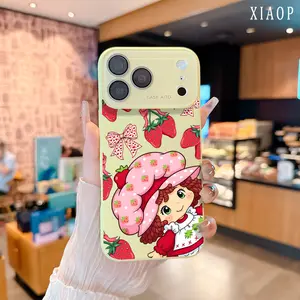 Strawberry Girl Design Dopamine INS style iPhone Case for 17 Pro Max 16 15 Plus 14 13 12 Full Camera Protection Shockproof, High Durability,  Ultra-Thin Design| Perfect for Everyday Use Protector Screen Protector