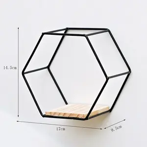 NORDIC STYLE IRON HEXAGONAL WALL SHELF