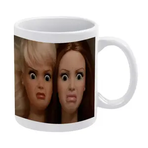 Disgusted Face Doll Mug, Funny Reaction Meme Cup, Bestie Matching Gift, Sarcastic Mood Barbie Mug, Cursed Image Gift, 11oz Tea Cup