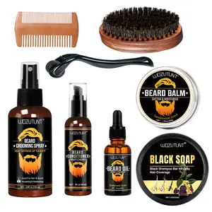 Men's Beard Care Set, Dense Nourishing Beard Care Essential, Daily Men's Beauty Must-Have, Perfect Gift for Father's Day Birthday Christmas, Beard Balm, Beard Brush, Sandalwood Beard Balm, Beard Grooming Kit