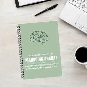 Therapist's Anxiety Planner, Overcoming Anxiety & Finding Calm, Mindfulness Relax Workbook, Coping Skills, Mental Health Self-Help Guide for Adults