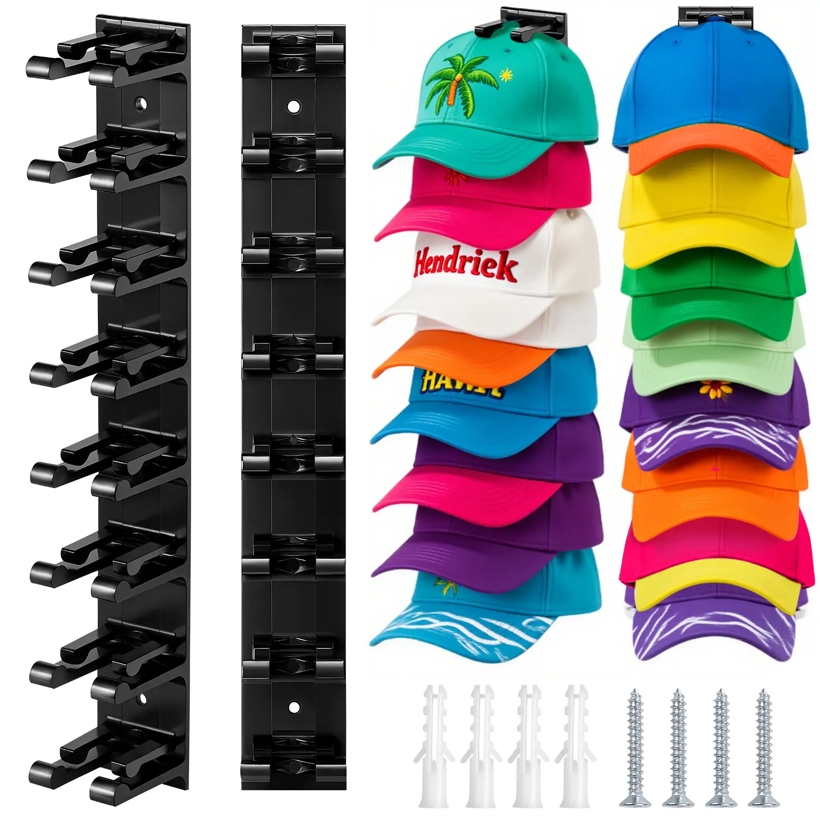 2pcs-8 layers-black hat rack