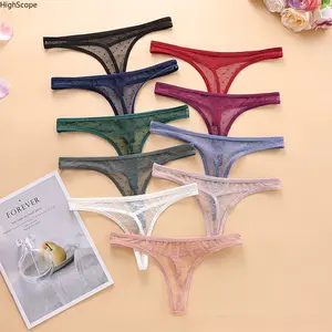 Women's 10pcs Sheer Mesh Low-Rise Thongs, Lace T-Back Breathable Sexy Lingerie for Sports & Outdoor Accessory Use