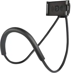 Lazy Cell Phone Holder, Universal Cell Phone Holder for Smart Mobile Phone,Hanging on Neck Cell Phone Mount Holder,Black