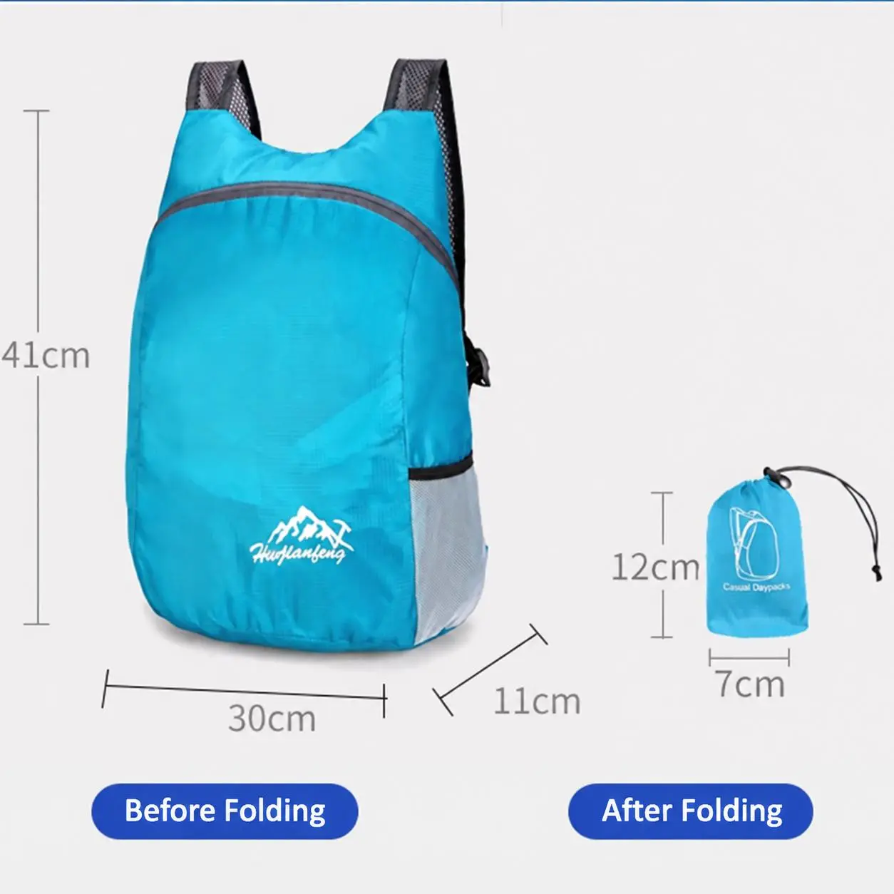 New foldable backpack—ultra-light, portable outdoor rucksack; suitable for travel and hiking; large-capacity, foldable design.