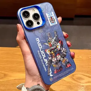 Mobile Suit Gundam pattern design phone case, suitable for iPhone 17 Pro Max 16E 15 Pro 14Plus 13 12 11, Samsung Galaxy S26 Ultra S25 Edge S24 FE S23 Plus S22 S21 S20, anti-drop protective case