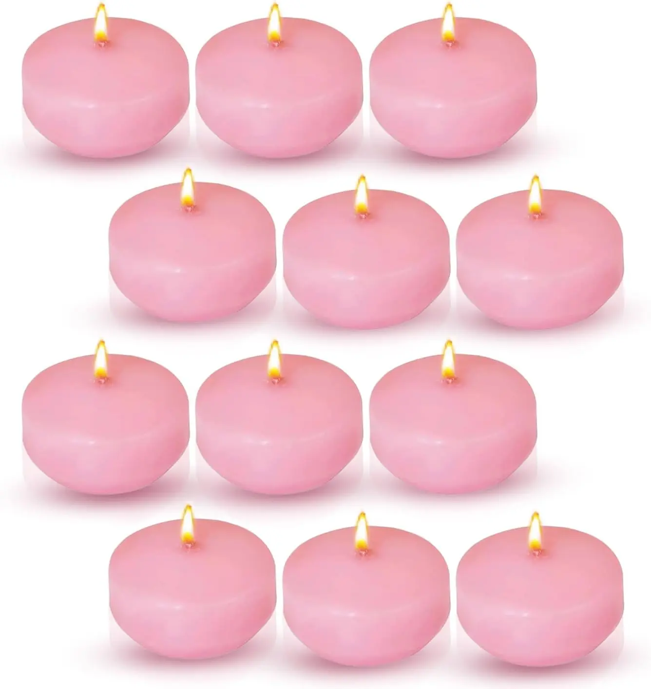 12-Pack Floating Candles – Hand-Rolled Round Candles for Parties, Valentine's Decor & Special Occasions