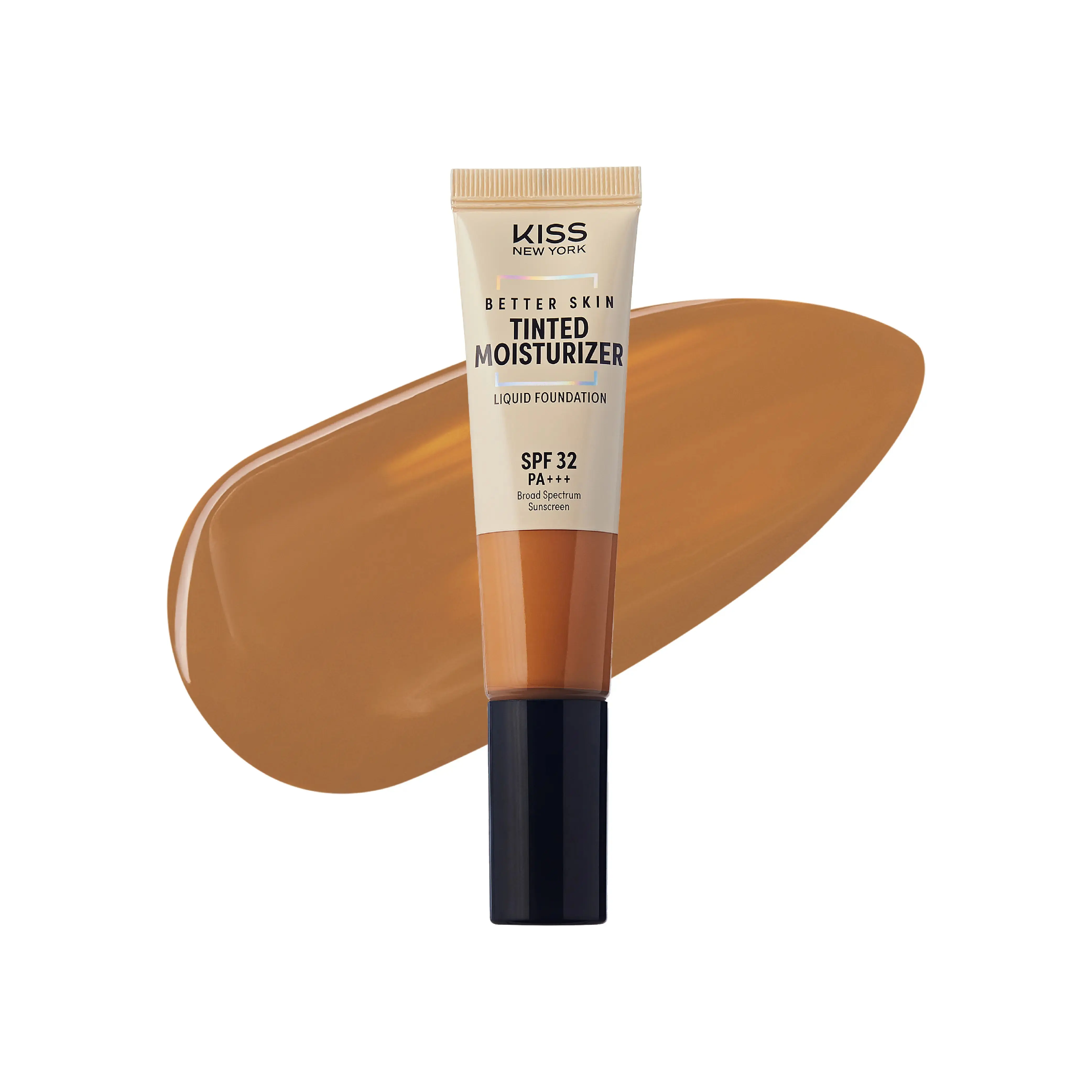 Kiss New York Hydrating Tinted Moisturizer SPF 32 PA+++ Buildable Coverage for Deep Skin Tones, 12H Wear Kiss New York Hydrating Tinted Moisturizer SPF 32 PA+++ Buildable Coverage for Deep Skin Tones, 12H Wear