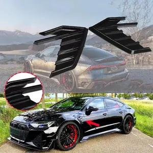 2pcs Universal Car Air Flow Fender Hood Intake Vent Cover Trim Carbon Fiber Side Wing Decals Body Shark Gill Ventilation Sticker