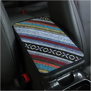 Center Console Cover,Boho  Accessories  Armrest Box Pad for Comfortable Support,Universal Armrest Cover for   SUV Center Console, Decorations Interior Aesthetic (Armrest cover-A)