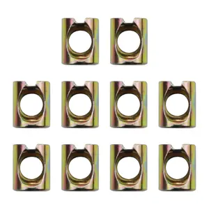 10 PCS Metric M6x10mmx12mm Barrel Nuts,for M6-1 Bolts Cross Dowels Slotted Nuts Baby Bed Crib Screws Hardware Replacement Kit M6 Color zinc