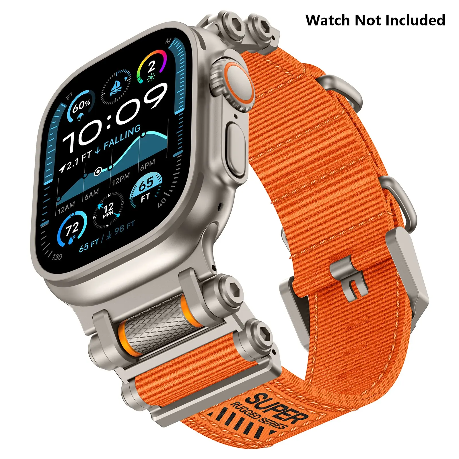 Nylon Sport Band for Apple Watch Ultra 3/2/1 -Military-Grade Durable & Sweatproof withStainless Steel Connector- Fits Series 11-3/SE(42mm/44mm/45mm/46mm/49mm) - Smartwatch Accessories (Watch Not Included)