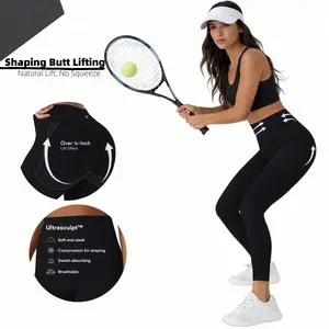 Women's Solid Color workout Leggings, Breathable & Comfortable Yoga Pants For Gym & Workout, Sports Stretchy Leggings, Breathable Fitness Leggings