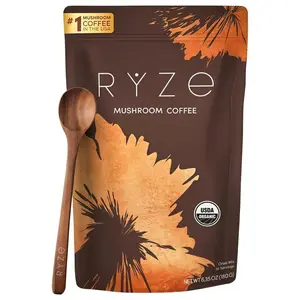 1 x RYZE Mushroom Coffee Starter Kit, USDA Organic InstantCoffee with 6 Adaptogenic Mushrooms and MCT Oil forBetter Energy, Focus, Digestion, Immunity with Turkey Tail,Shiitake, Lion's Mane, 60 serving