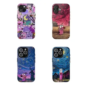 Cartoon Courage Custom Cellphone Casing, Shockproof Heavy-Duty Rubber Protection Accessory, Impact-Resistant Mobile Phone Accessory Compatible with iPhone 11,12,13,14,15,16,17 Pro Max Plus Devices