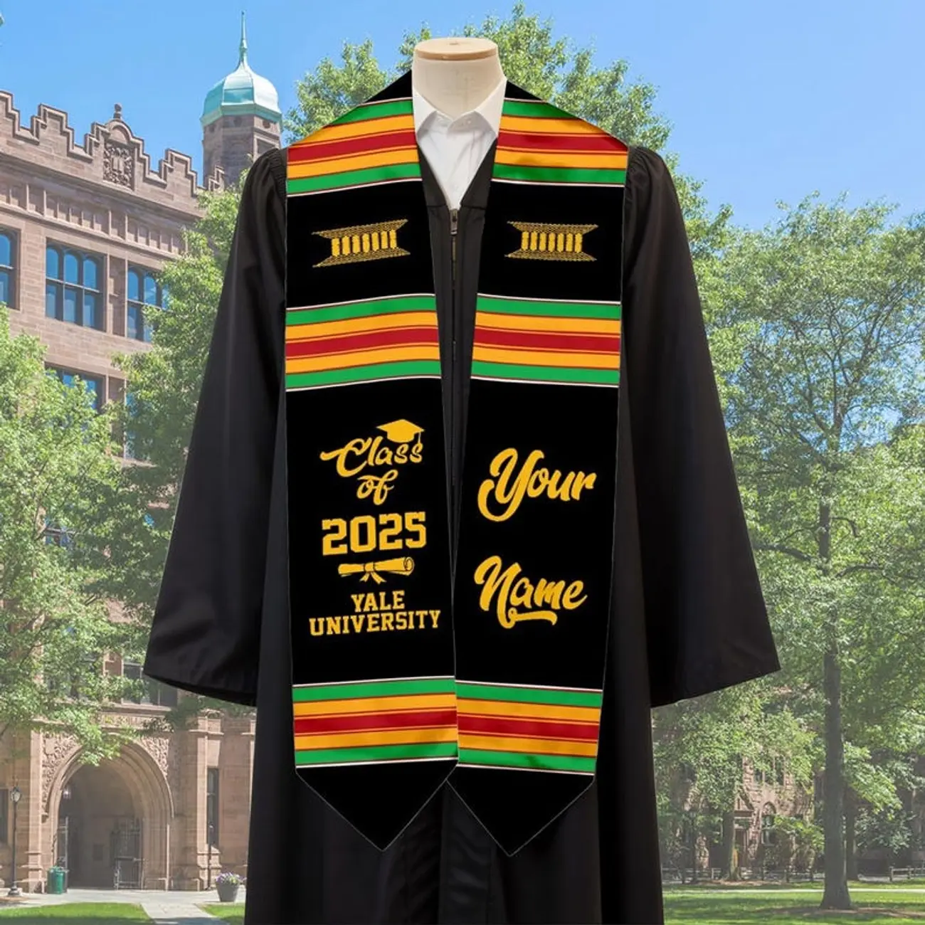 Personalized African American Graduation Sash, African Flag Grad Sash 2025, African Graduation Sash, Stole Class Of 2025, Graduation Gift USTL12
