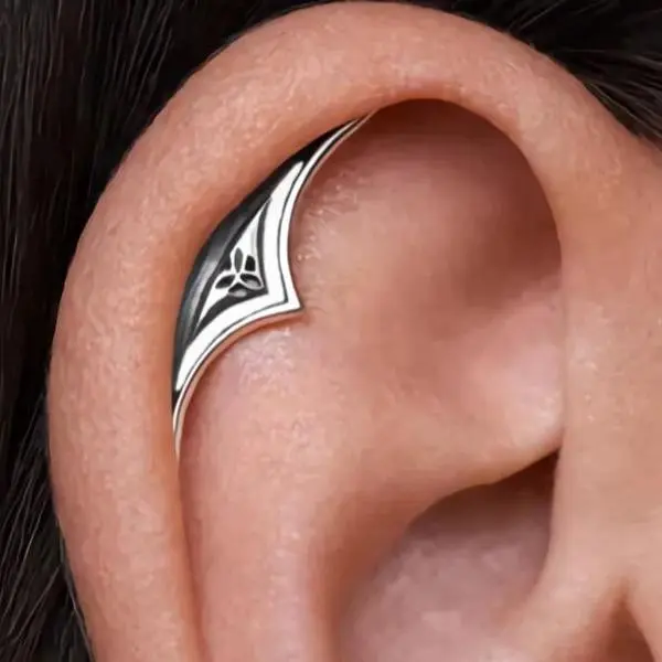 Witchy No Piercing Cuff Clips - 2PC Punk Hypoallergenic Earrings Set with 3 Styles: Lotus, Spider Web, Hollow Gothic Wrap Jewelry, Witchy Jewelry, Accessories For Women, Lightweight, Daily, Anti-Tarnish, Carved Detail, Alloy, Antique Silver Blackened, Cas
