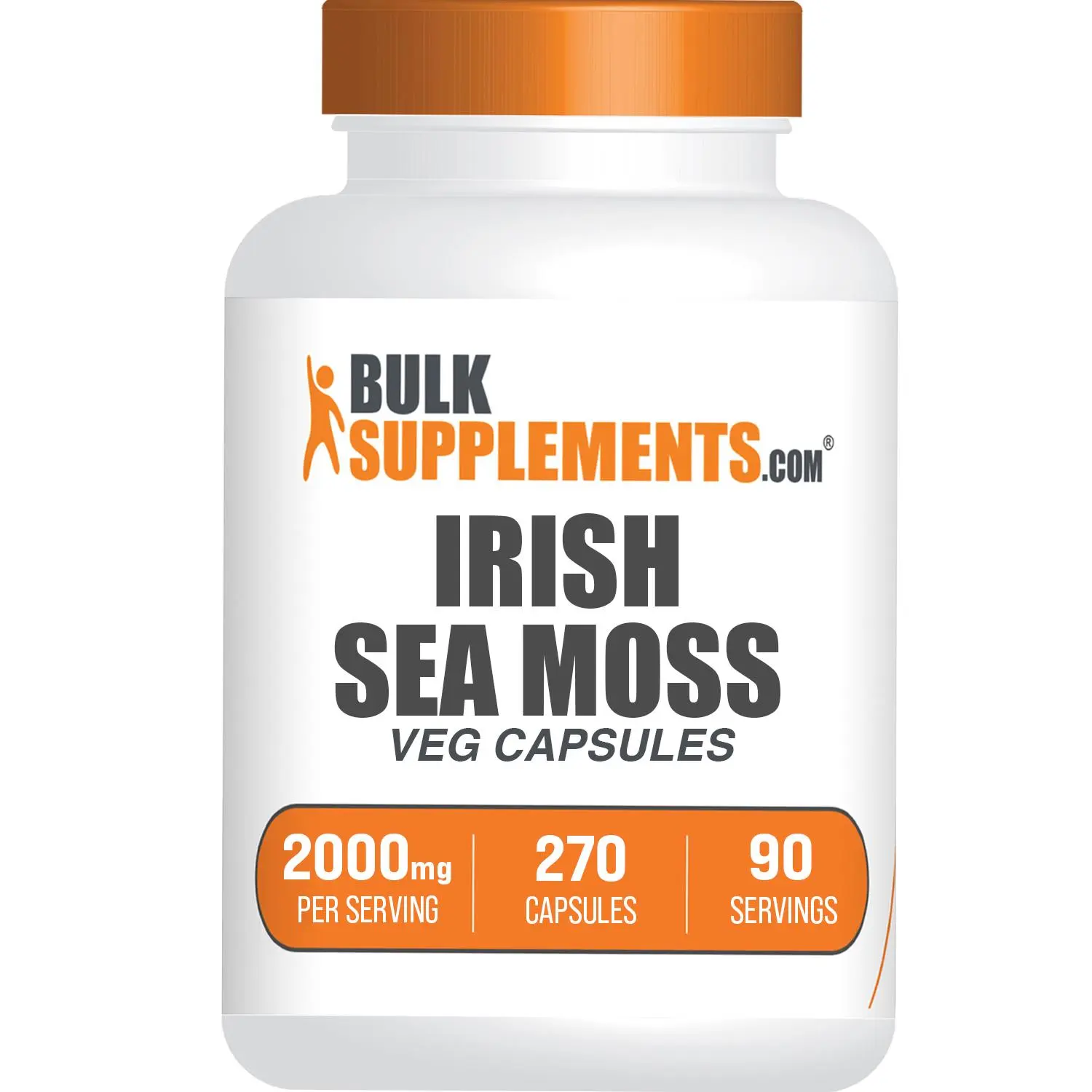 BulkSupplements Irish Sea Moss Vegan Capsules Vitamins Supplements - 2000mg per Serving, 270 Count, Plant-Based, Natural Wellness Boost for Everyday Wellness & Fitness Dietary Needs, Superfood Supplement