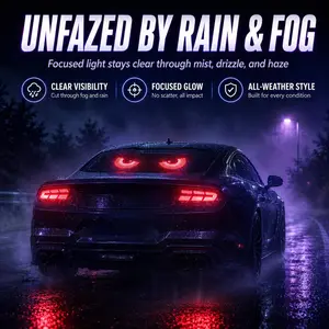 USB Dynamic Devil Eyes Light for Cars, Red Demon Eye LED Windshield Decor Kit with Remote Control, Animated Matrix Eye Light, Easy Install Car Truck Interior Accessory