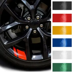 New 2026 6Pcs Reflective Car Wheel Rim Vinyl Stickers Hash Mark Stripe Racing Wheel Hub Decals for Dodge Chrysler Jeep Size 18" - 21" car decor