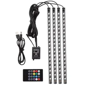 250-LED RGB Underglow Kit 16M Colors 9 FX Modes IP67 Waterproof Remote Control for Cars Trucks SUVs Motorcycles lights strip kit Wireless RGB LED Car Ambient Lighting kit multicolor music car strip light diy mode