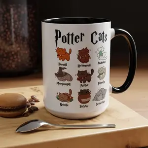 Potter Cats Mug, Harry Pawter, Potter Cat Mug, Gift For Her, Harry Pawter Kitten Potter Cats, Cat Lover Gift, Cat mom Cat Owner Gifts Wizard