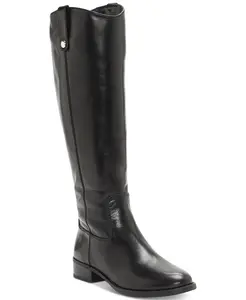 INC International Concepts INC Women's Black Leather Fawne Riding Boots