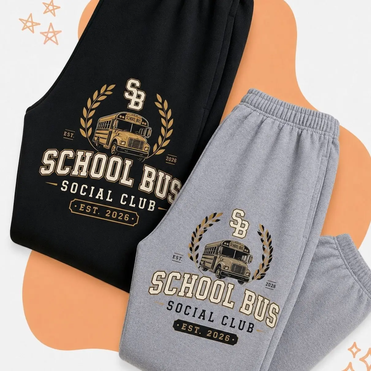 School Bus Social Club Sweatpants, Unisex Oversized Fleece Joggers, Premium Cotton Blend, Soft and Cozy, Elastic Waist, Back to School Streetwear, Casual Campus Style, Perfect for Daily Wear, Gym and Travel M