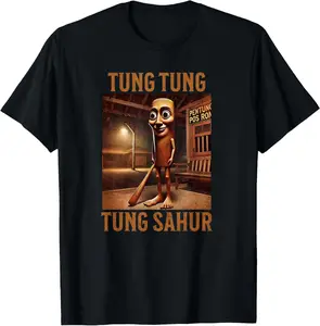 100% Cotton Tung Tung Tung Sahur Italian Brainrot Meme T-Shirt
