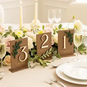 Modern Wedding Table Number Signs, Wooden Sage Table Numbers, Rustic Wedding Decor, Elegant Event Place Cards