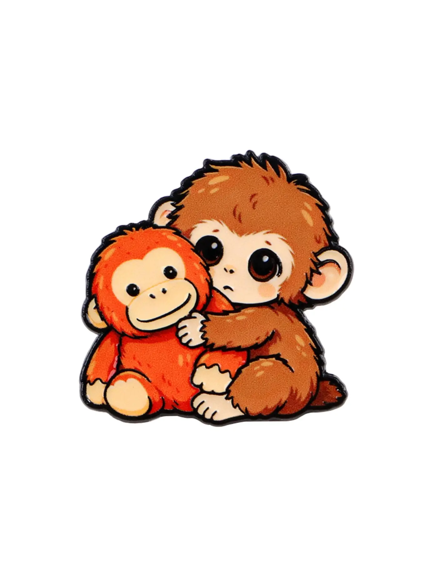 Cute Monkey Pin, Simple Cartoon Design Zinc Alloy Badge, Lapel Pin, Emblem Badge Decoration, Backpack Decoration, Perfect Gift for Friends, All Seasons Accessory