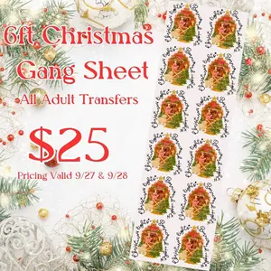 Christmas Farm Life DTF Transfer Gang Sheet for Graphic Tees 22x72 Full Size Transfers Heat Press Ready Easy Application Instructions Included