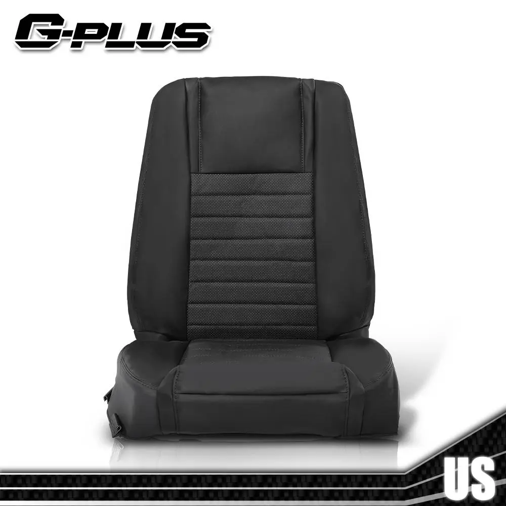 G-PLUS Car Seat Cover Set - 1 Front Driver Seat Protectors Cushion, Top Bottom Black, Durable, Factory Direct Pricing, Custom Fit for 2005-2009 Ford Mustang, 1* Driver Seat Cover