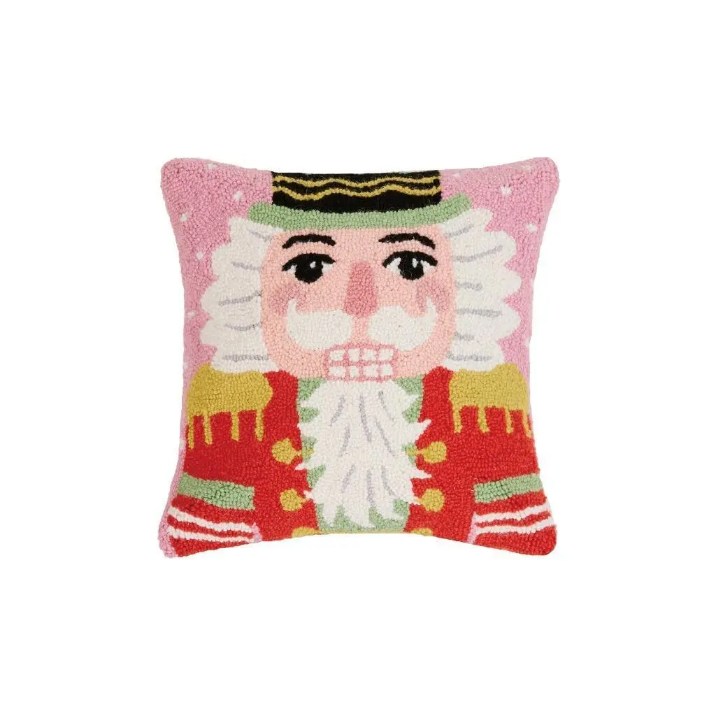 16 x 16 in. Nutcracker Polyester Filler Hook Pillow