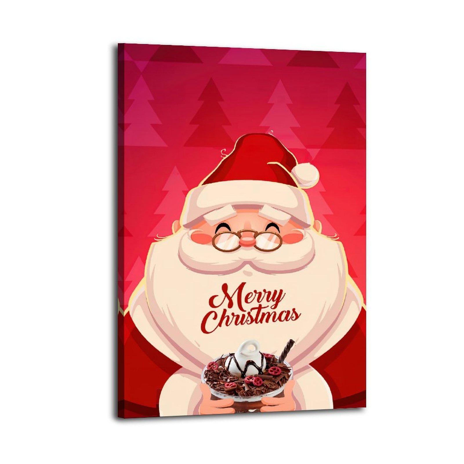 MERRY CHRISTMAS Poster Santa Claus Poster Decorative Painting Canvas Wall Art Picture Print Modern Family Bedroom Decor