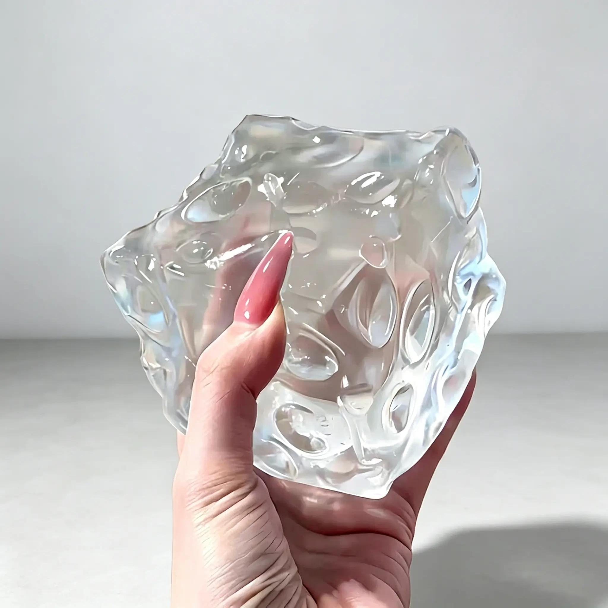 2.76 InchesClear TPR Maltose Cheese Cube Squishy Toy, 7x7x7cm Large Transparent Jelly Stress Relief Fidget Squish, Super Stretchable Squeeze Sensory Toy for Anxiety Relief, Fun Hobby Desk Decompression Toy for Teens & Adults