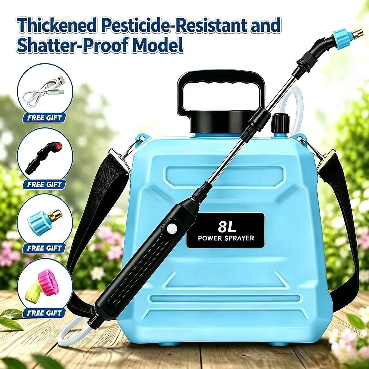 Large‑Capacity Electric Sprayer Upgrade Powerful Electric Sprayer with 34Mist Nozzles,Battery Powered Garden Sprayer Ret