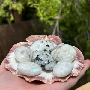 Rainbow Moonstone Palm Stones | Palm Stones for Meditation | Metaphysical Properties