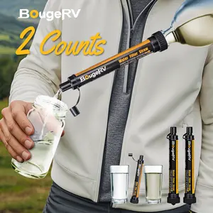 BougeRV Outdoor Water Filter,Portable Emergency Water Straw -Personal Water Filter For Hiking,Camping,Fishing,Lightweight & Compact Design Outdoor Euipment,2 Counts BougeRV Outdoor Water Filter,Portable Emergency Water Straw -Personal Water Filter For Hiking,Camping,Fishing,Lightweight & Compact Design Outdoor Euipment,2 Counts