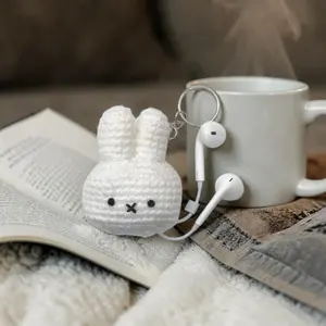 Crochet Miffy Headphone Case Handmade Bunny Cute Amigurumi Bag Charm Gift Idea for Accessories & Gifts