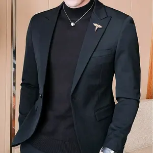 1pc Alloy Medical Symbol Snake Staff Brooch, Personalized Wing Lapel Pin, Men's Suit Accessory, Versatile Small Badge