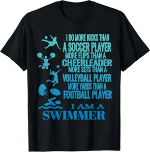 100% Cotton I Am A Swimmer T Shirt Funny Swim Swimming Cool Practice Tee T-Shirt