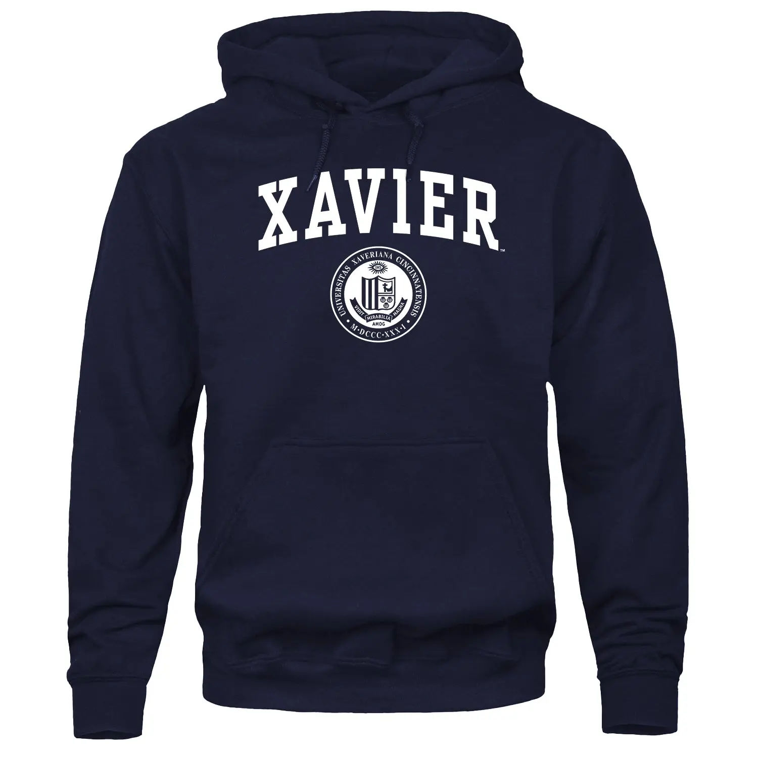 Xavier University Heritage Hooded Sweatshirt (Navy)