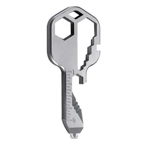 Silver Color Multi-Functional Key Wrench Tool, Portable Stainless Steel Screwdriver and Bottle Opener, Mini Handy Wrench for Outdoor Use