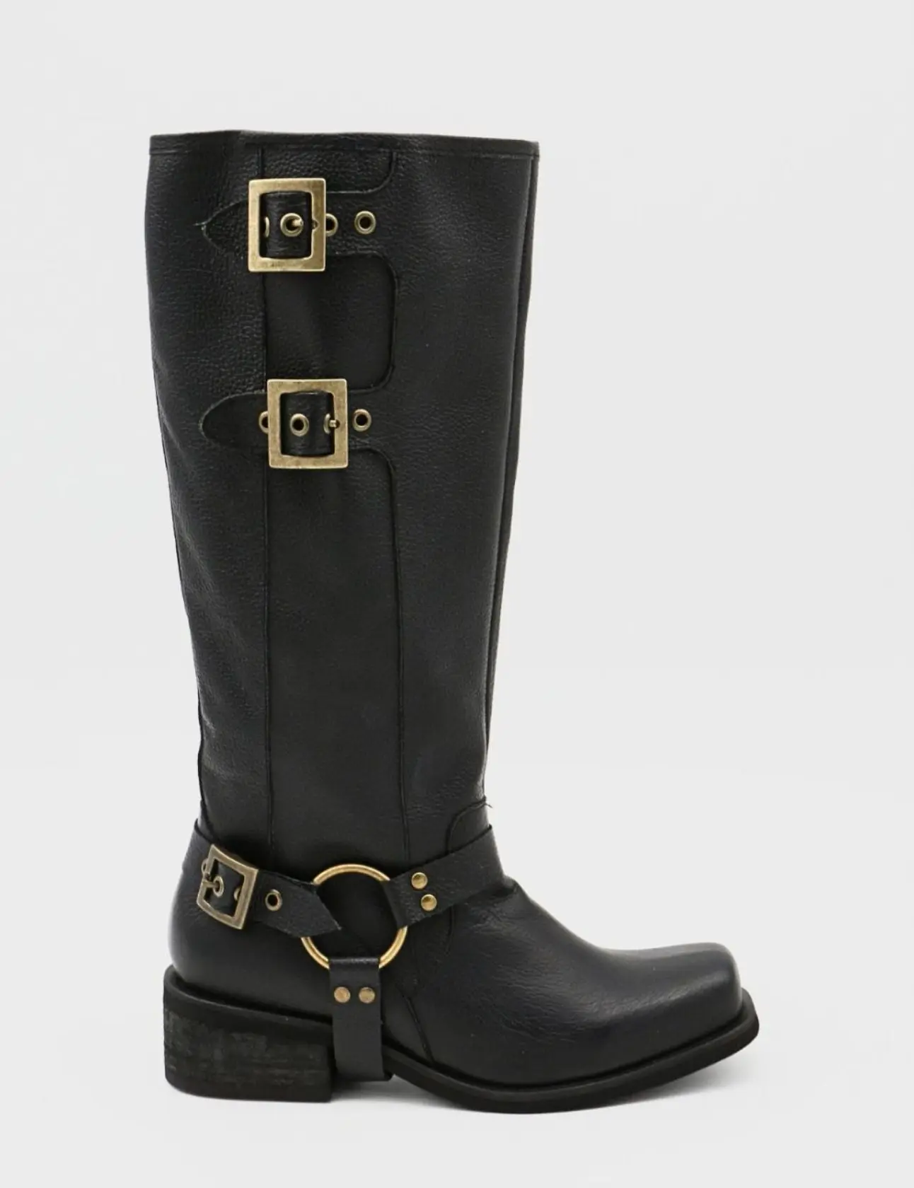 Stivali Naomi moto boots in black leather
