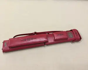 J&J Vincitore Genuine Leather Cue Case Red with Black Star 2x4