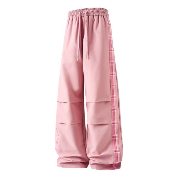 3PACK Men's Oversized Parachute Pants  Plaid Stripe Baggy Cargo Pants, Trendy Y2K Streetwear Track Pants