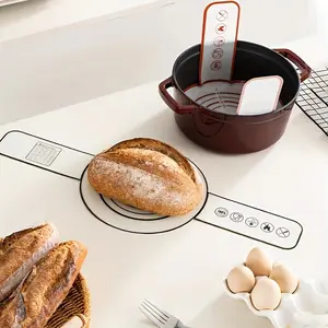 2pcs Non-Stick Silicone Baking Mats with Long Handles, 8.4 Inch Heat-Resistant Baking Sheets for Dutch Oven, Bread, Pastry - Reusable, Food-Safe Silicone Baking Mats, Baking Essentials|Ergonomic Handle|Durable Silicone