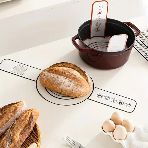 2pcs Non-Stick Silicone Rectangular Baking Mats with Ergonomic Long Handles (Reduces Strain), 8.4in Heat-Resistant Bakeware Utensils with Non-Slip Design for Dutch Oven, Reusable Food-Safe Durable Kitchen Essentials